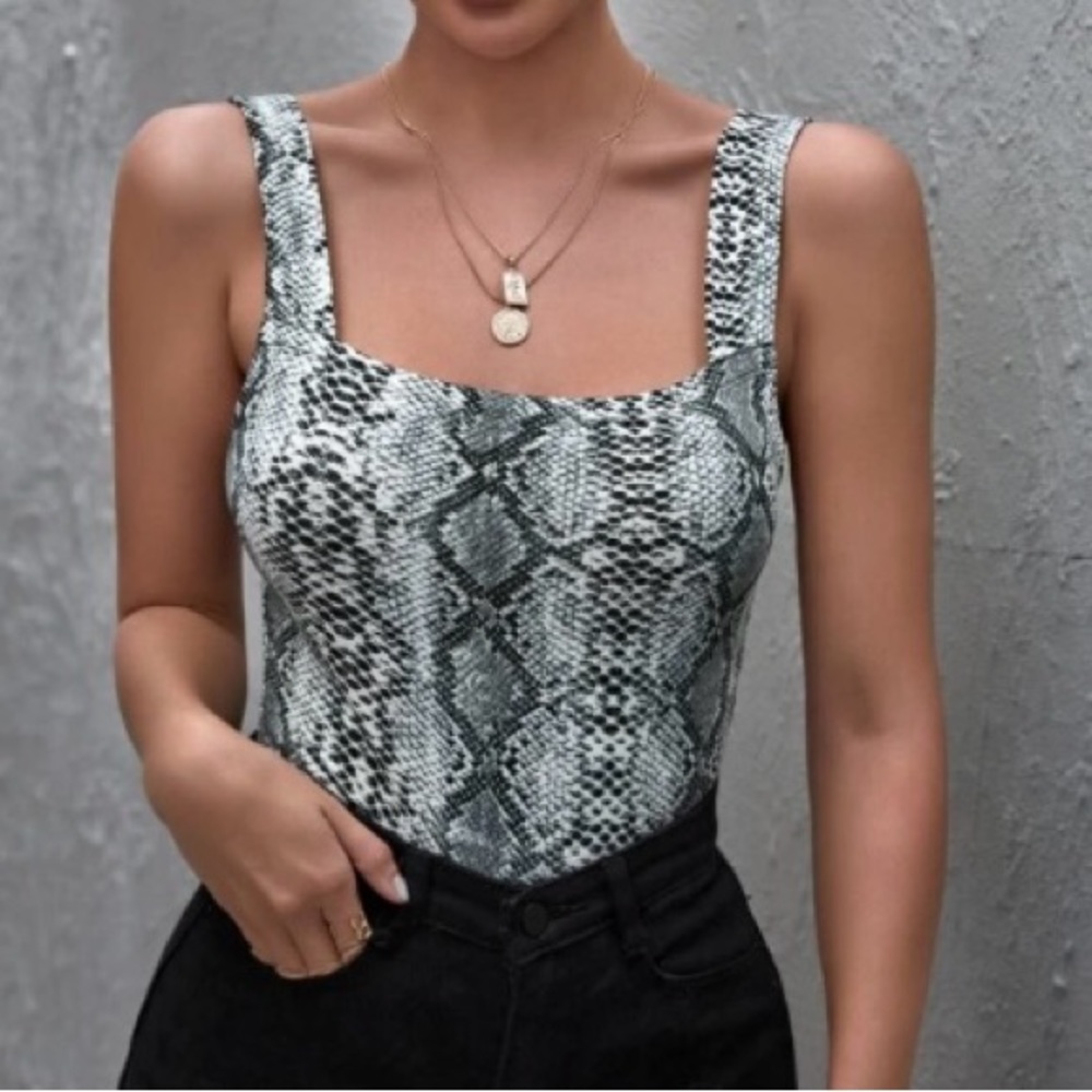 Snakeskin Print Soft Tank Top